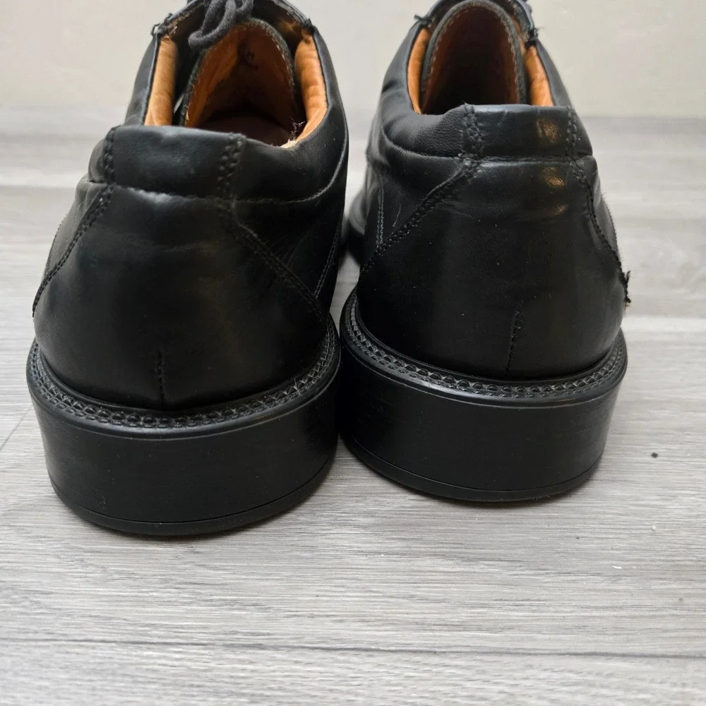 Venturini Black Oxford Dress Shoes Size 10 Cap Toe Made in Italy Comfort Line